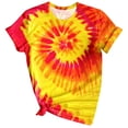 thumbnail image 2 of SELONE Womens T Shirts Short Sleeve Tops Blouses Regular Fit T Shirts Pullover Tees Tops Tie Dye Abstract Print T-Shirts Crew Neck Tops Blouses Easy Care Soft Breathable Pullover Tops Yellow L, 2 of 3