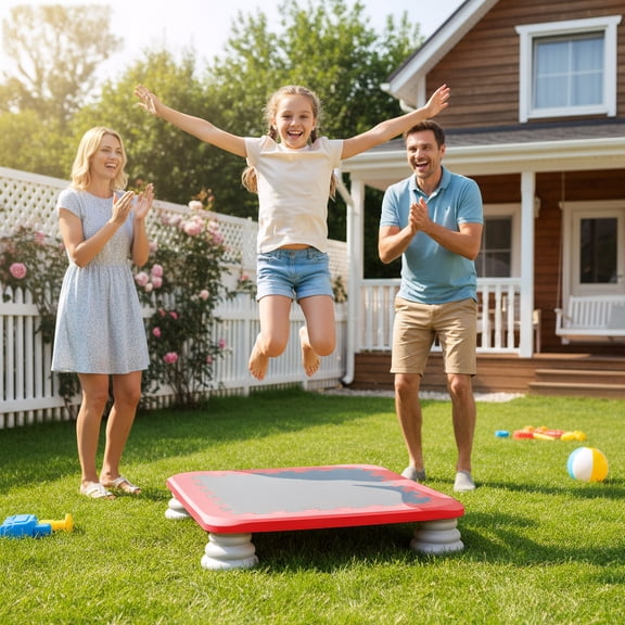 Yedigre Mini Trampoline for Kids, Indoor Bouncing Board with Non-Slip Base, Sensory Balance Jumping Toy Gift for 3-12 Boys Girls, Max Load 200 lbs