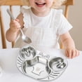 thumbnail image 4 of 304 Stainless Steel Divided Dinner Plate Separate Compartment Tray Anti Mix Food Portion Control Plate Reusable Serving Tray, 4 of 4