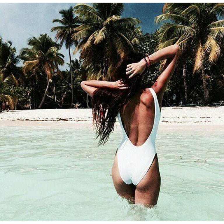 High Cut White One Piece Swimsuit