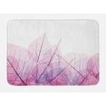 thumbnail image 1 of Leaf Bath Mat, Skeleton Transparent Spring Flowers with Contemporary Theme Fantasy Fashion Image, Non-Slip Plush Mat Bathroom Kitchen Laundry Room Decor, 29.5 X 17.5 Inches, Pink Purple, Ambesonne, 1 of 2