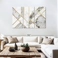 thumbnail image 3 of Elephant Stock Marble Texture Geometric Abstract Wall Art - Horizontal Multi Panel Canvas - Living Room Wall Decor - Abstract Multi Panel - Gray And Gold Decor - 74" x 48", 3 of 8