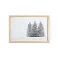 thumbnail image 1 of Snow Wall Art with Frame, Winter Season Layout of Snowy Spruce Trees in a Forest on a Plain Background, Printed Fabric Poster for Bathroom Living Room, 35" x 23", Charcoal Grey Pearl, by Ambesonne, 1 of 2