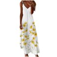 thumbnail image 2 of Robe Longue Sans Manches à Col en V Imprimée Florale pour Femmes, 2 of 4