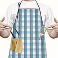 thumbnail image 2 of Teal Green Buffalo Plaid Aprons with Pocket Chemical Work Apron Waterproof Bib Apron for Brother Boyfriend Husband Cooking Aprons for Kitchen Cool BBQ Grilling, 2 of 7