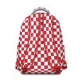 thumbnail image 3 of White Red Checkered Backpack for School,Cute School Bag,Schoolbag with Adjustable Shoulder Straps & Padded Back,15.3"x11"x7.1"., 3 of 6