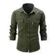 thumbnail image 1 of Chaqueta lavada de manga larga para hombre: camisa informal elástica de negocios, color patchwork, mezcla de poliéster, apta para todas las estaciones, 1 of 2