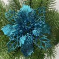 thumbnail image 3 of 10 piezas de guirnalda navideña grande con purpurina y flores de Pascua para colgar en el árbol de Navidad, para decoración navideña de fiestas en el hogar, 11 cm de polietileno, 3 of 5