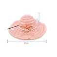thumbnail image 6 of Dujiujun Sun Hat Floppy Ruffle Wide Large Brim Striped Flower Decor UV Protection Pure Color Folding Women Summer Cap Beach Use, 6 of 8