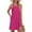 Z-Hot Pink248, variant on JIAYUE Women's Dress Solid Color Sleeveless O-Neck Casual Relaxed Fit Beach Mini With Pockets Front Pleats Vacation Everyday Wear Basic Sundress Classic Female Dresses