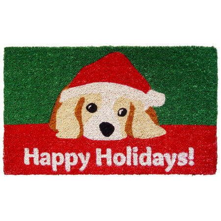 UPC 788460110636 product image for Dog Lovers Holiday Hand-Woven Coconut Fiber Doormat | upcitemdb.com