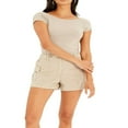 thumbnail image 1 of Backless Crop Tops for Women Summer Solid Color Short Sleeve Slim Fit T Shirt Basic Vest 2000s Clothes Clubwear, 1 of 6