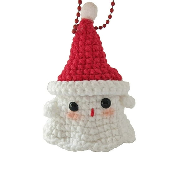 XINGXIANG Handmade Crochet Ghost Ornament Christmas Tree Hanging Decor Cute Rearview Mirror Decoration for Car Home Holiday Decor()
