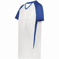 Augusta Sportswear 6916.220.L Girls Cutter Plus V-Neck Jersey, White & Royal - Large