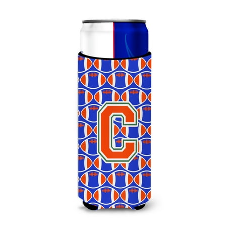 

Carolines Treasures CJ1083-CMUK Letter C Football Green Blue and Orange Ultra Beverage Insulators for slim cans Slim