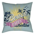 thumbnail image 7 of Surya LTCH-BBS-2222 Litchfield 22" Wide Square Novelty "Beach Babes" Polyester Outdoor, 7 of 7