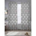 thumbnail image 2 of Ocean Starfish Sheer Curtains 84 inches Long, Retro Shell Starfish Grey White Texture Light Filtering Sheer Window Curtains Rod Pocket Voile Drapes for Bedroom Living Room, 2 Panels 52"W x 84"L, 2 of 6