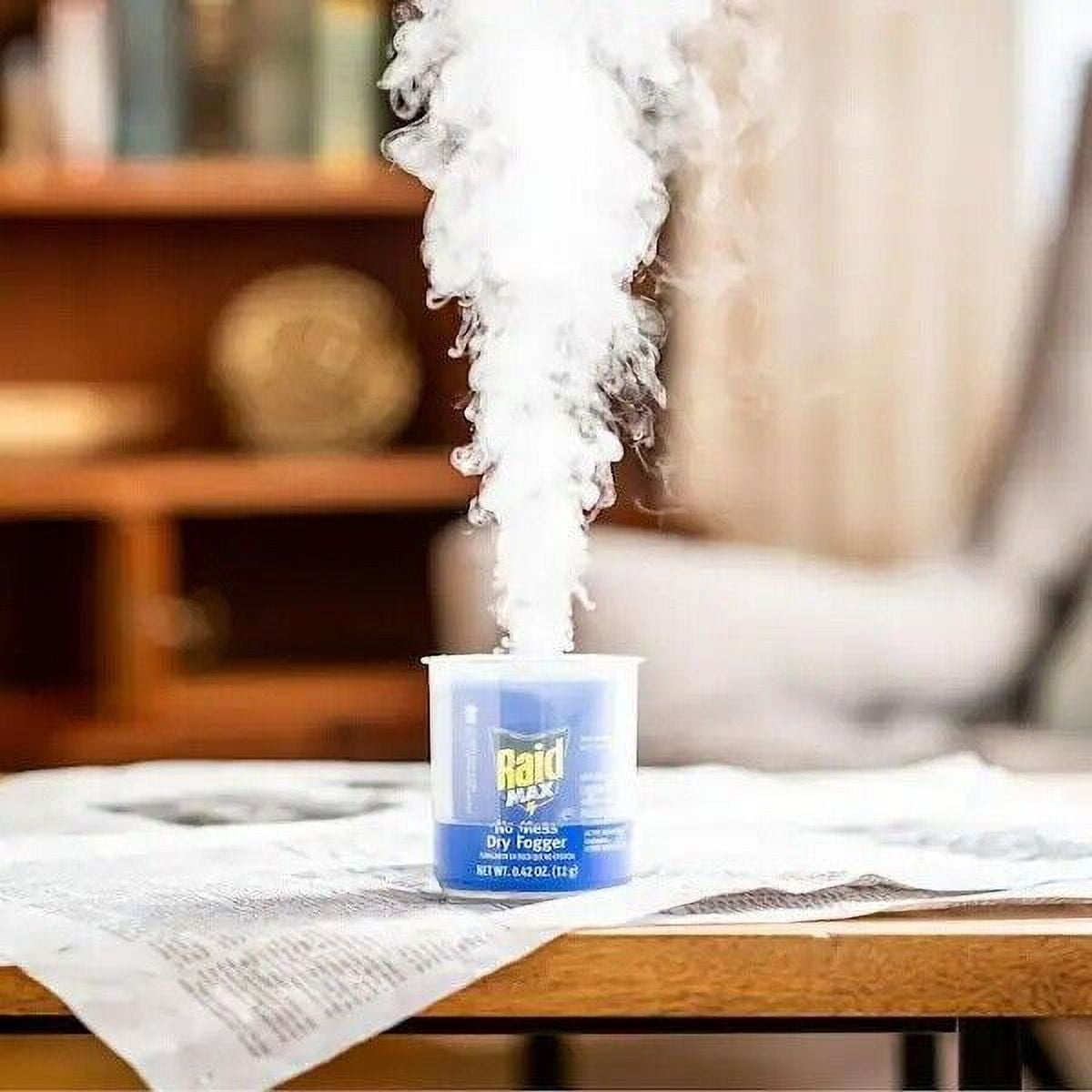 Raid Max Mess Free Dry Fogger, Deep-Penetrating Bug Killing Fog for the Home, 6 Count - Indoor Insect Bug Killer Fumigator