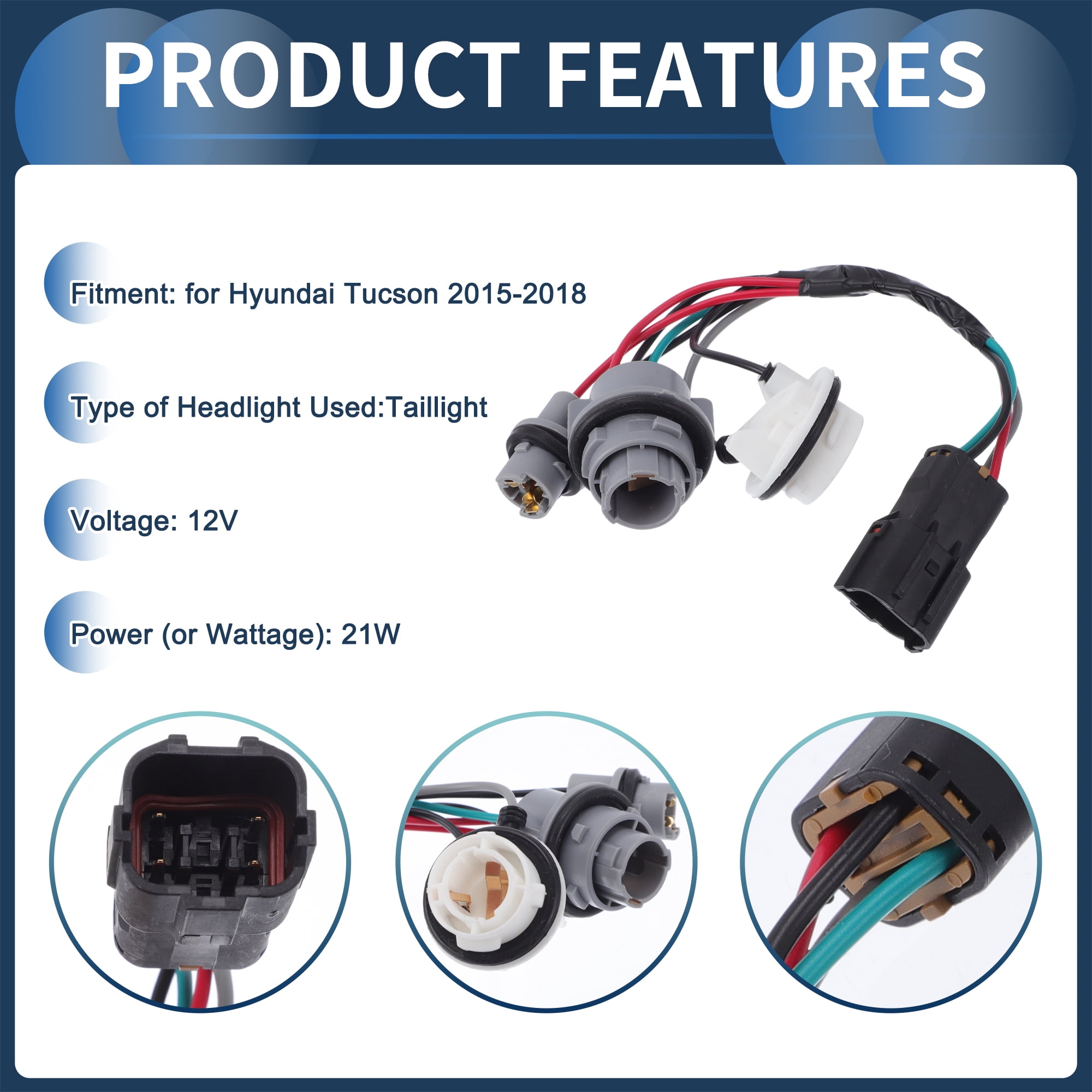 Unique Bargains 92480D3010 Headlight Wiring Harness for Hyundai Tucson 2016-2018