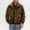 Brown, variant on Men's Bomber Jacket Full Zip Long Sleeve Fuzzy Fleece Lined Warm Winter Coats for Men Solid Color Loose Thermal Outwear with Pockets