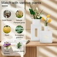 thumbnail image 3 of Modern White Ceramic Vase 2Pcs Rectangle Square Flower Vases Minimalism Style Decorative Vase, 3 of 7