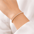 thumbnail image 2 of Kezef CZ Tennis Bracelet for Women – 3mm Cubic Zirconia, 14K Yellow Gold Plated over Brass, 7 inch Tennis Bracelet, 2 of 5