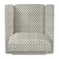 thumbnail image 6 of Weston Home Svolvar Modern Fabric Upholstered Square Arm Accent Chair, White/Gray Herringbone Pattern Fabric, 6 of 7