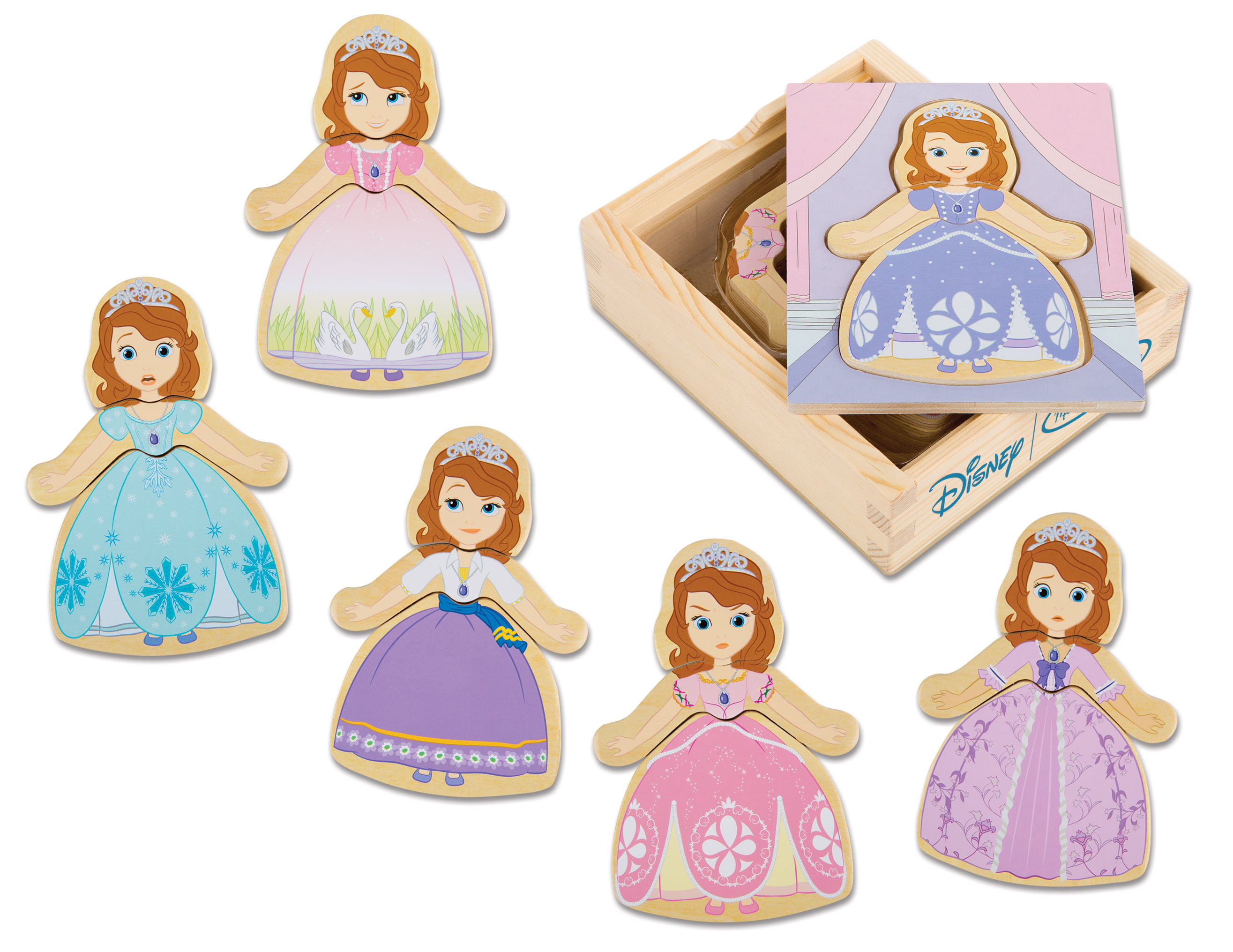 Melissa & Doug Disney Sofia The First Wooden Magnetic Dress-up Doll Set 1pc Miss for sale online 
