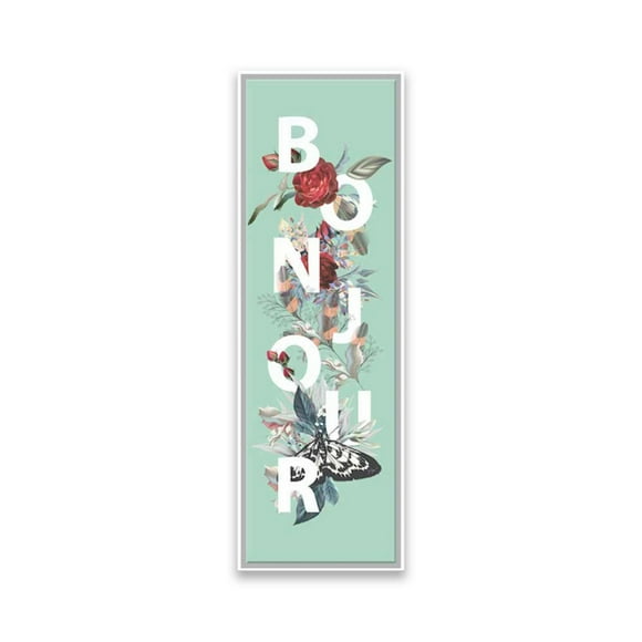 Artissimo Designs - Toile imprimée encadrée Bonjour - 12 x 36 x 2D