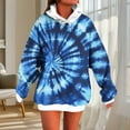 thumbnail image 2 of Women's Oversized Tie Dye Hoodies Trendy Casual Pullover Sweatshirt 2025 Fall Winter Loose Tunic Tops with Pocket, 2 of 5