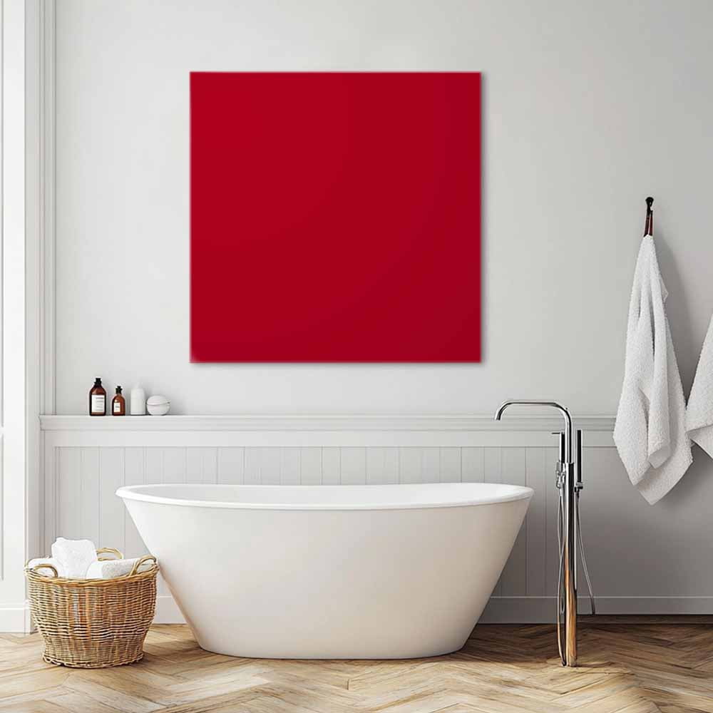Solid Color Canvas Wall Art, Red Framed Wall Decor Modern Artwork Prints Painting for Living Room, Bedroom, Kitchen & Cafe Decor 16x16 Inch