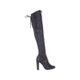 thumbnail image 4 of Womens Priyanka Back Lace Over The Knee Boots, Black, 4 of 5
