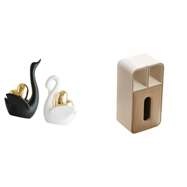 estatua de cisne,Estatuas y figuritas de cisne de cerámica modernas Esculturas,Escultura de animales Decoración centro de mesa,caja de pañuelos,Funda para caja de pañuelos de cuero