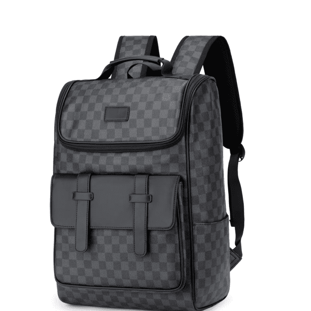 Mochila De Cuero Sintético Vintage Para Hombre 15.5' Laptop Xtellar negro