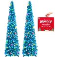 thumbnail image 1 of Árbol de Navidad Macting desplegable de 5 pies con luces, 2 unidades, azul, 1 of 6