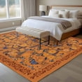 thumbnail image 4 of Boho Yellow Flowers Area Rugs 8'x10', Washable Small Throw Rugs for Living Room Patio, Spring Abstract Watercolor Floral Leaf Indoor Outdoor Rug Non-Slip Low Pile Carpet Runner Reversible Floor Mats, 4 of 8