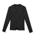 thumbnail image 6 of Cethrio Girls Blazer Jackets, Lapel School Uniform Open Front Long Sleeve Fall Outerwear Black Size 9-10 T, 6 of 6