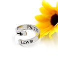 thumbnail image 3 of Uloveido Love Faith Ring for Women Open Adjustable Size Stainless Steel Religious Inspirational Cross Faith Ring Y1275, 3 of 8