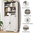 thumbnail image 2 of VEANERWOOD 71" Tall Bookcases with 2 Doors, 5 Tier Wooden Storage Bookshelf for Living Room Home Office, White, 2 of 9