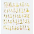 thumbnail image 3 of 30Pairs Clip-On Charms Set for Jewelry Making, Pink Enamel Gold Dangle Charms with Lobster Clasp, Interchangeable Charms for Earrings Bracelets Necklaces, Crochet Stitch Markers, Shoe Charms Craft, 3 of 6