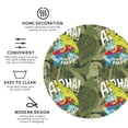 thumbnail image 3 of Fuzoiu Surfing Dinosaur Print Leather Coasters Set,Drink Coasters Set of 4,for Tabletop Protection, Durable PVC Coasters,Home Décor and Housewarming Gift-Round Shape, 3 of 6