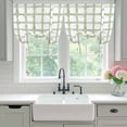 thumbnail image 4 of Sage Green Buffalo Plaid Balloon Curtains for Windows, Bedroom Curtains 54 Inch Length, Farmhouse Check Stripes Geometric Tie Up Curtains Panels Thermal Insulated Bathroom Curtains Window 42"x54", 4 of 8