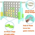 thumbnail image 2 of SDADI Jeu de Sol Géant 64 Pouces 4-en-un-Rangée et Basketball, Gris et Vert, 2 of 7