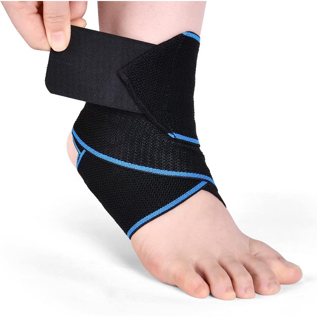 Jinsinto Adjustable Ankle Brace, 1 Pieces Sport Ankle Brace, Men & Women Sports Ankle Brace, Elastic Ankle Support, Ankle Protection for Sports Practice, One Size, Blue