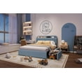 thumbnail image 6 of Rugerasy FULL Size Bed Frame with Storage Headboard and 2 Drawers,Girls Bed Frame with Boucle UpholsteRed Platform,Built-in Bookcase,No Box Spring Needed,Easy Assembly,Durable and Stylish,Blue, 6 of 7