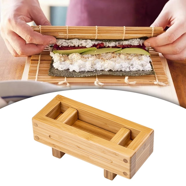 Sushi Press Mold,Sushi Press Mold Box Bamboo Sushi Maker Tool,DIY Sushi Making Mold for Home Sushi Rice Roll,Rectangular Sushi Press Mold Box Rice Ball Maker,Sushi Making Rice Roller Molds A