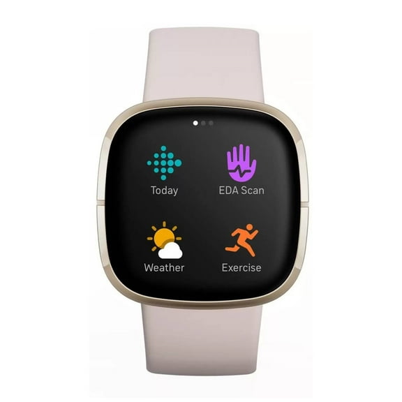 Open Box Fitbit - Sense Advanced Health Smartwatch - Soft Gold / Lunar White