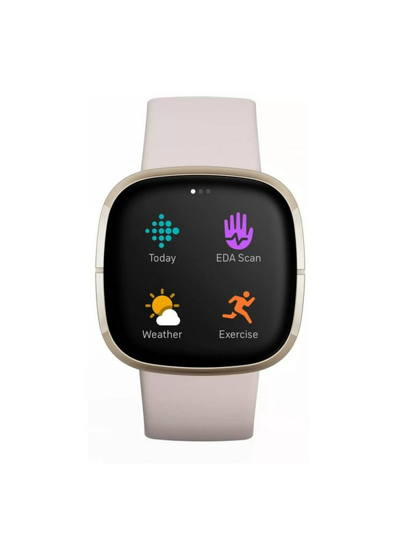 Open Box Fitbit - Sense Advanced Health Smartwatch - Soft Gold / Lunar White