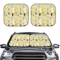 thumbnail image 2 of Honeii Animal Tree Print Foldable Car Sun Shade for Windshield, 2-Piece UV Protection Shade, Protects Car Interior, Ideal for Cars, Trucks, SUVs-Small, 2 of 6