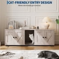 thumbnail image 5 of Cat Litter Box Enclosure for 2 Cats, Hidden Litter Box Furniture Cabinet with Double Room, Double Cat Litter Box Enclosure, Indoor Cat House, 43.4 x 18.1 x 17.7 Inches, 5 of 8